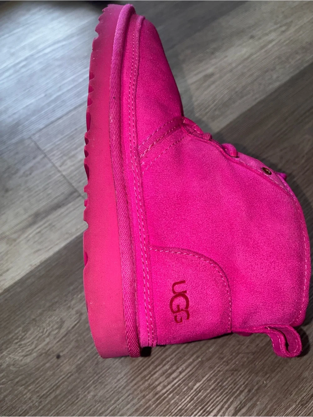 UGG Kids Hot Pink Lace-Up Fleece Boots kids size 4